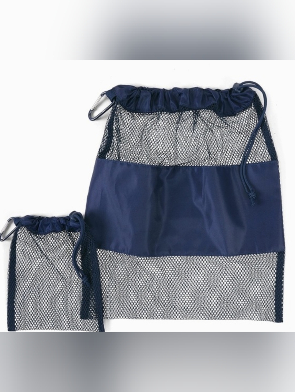 31 Navy Mesh Drawstring Beach Bag NWOT